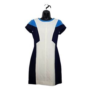Club Monaco Women's Size 2 Blue Navy Cream Colorblock Dress